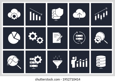 Set of Data analysis icon. Financial Analytics pack symbol template for graphic and web design collection logo vector illustration