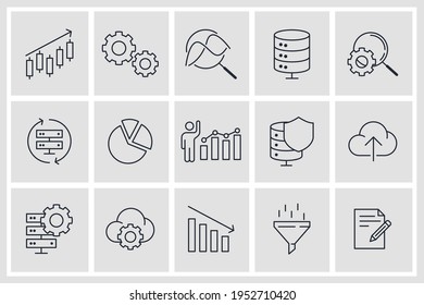 Set of Data analysis icon. Financial Analytics pack symbol template for graphic and web design collection logo vector illustration