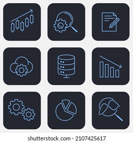 Set of Data analysis icon. Financial Analytics pack symbol template for graphic and web design collection logo vector illustration