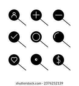 Set of Data Analysis Related Technology Vector Line Icons