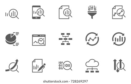Set of Data Analysis Vector Icons.