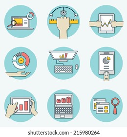 Set of data analytics icons for business - part 1 - vector icons