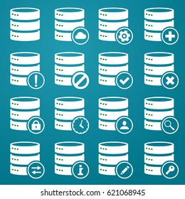 Set Of Data Base Icons