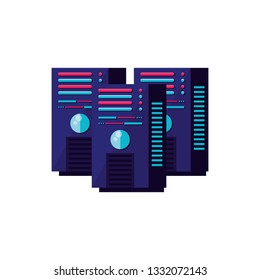 set of data center isolated icon