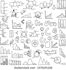 Set Of Data Drawing Illustration Hand Drawn Doodle Sketch Line Vector