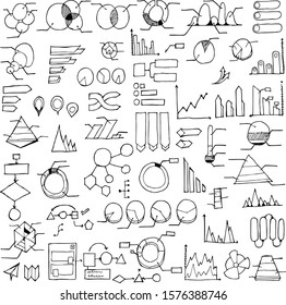 Set Data Drawing Illustration Hand Drawn Stock Vector (Royalty Free ...