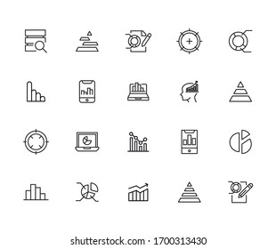 Set of data related vector line icons. Premium linear symbols pack. Vector illustration isolated on a white background. Web symbols for web sites and mobile app. Trendy design. 