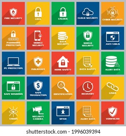 a set of data safety icon , a set of protection icon