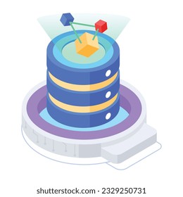 Set of Database Management Isometric Icons 


