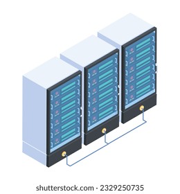 Set of Database Management Isometric Icons 

