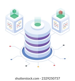 Set of Database Management Isometric Icons 

