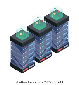 Set of Database Management Isometric Icons 

