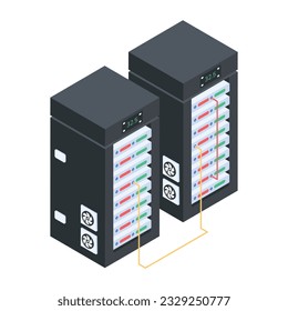 Set of Database Management Isometric Icons 

