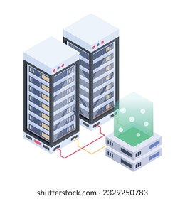 Set of Database Management Isometric Icons 

