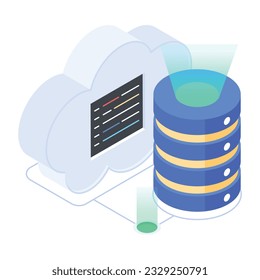 Set of Database Management Isometric Icons 

