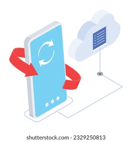 Set of Database Management Isometric Icons 

