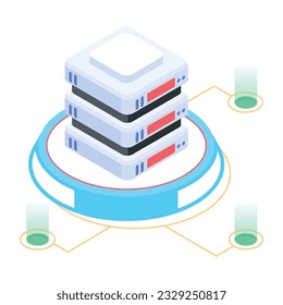 Set of Database Management Isometric Icons 

