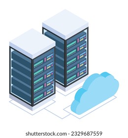 Set of Database Management Isometric Icons 


