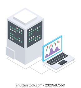 Set of Database Management Isometric Icons 

