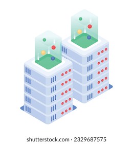 Set of Database Management Isometric Icons 

