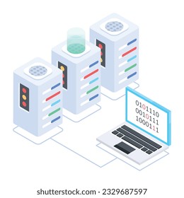 Set of Database Management Isometric Icons 


