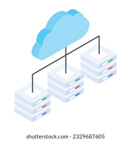 Set of Database Management Isometric Icons 

