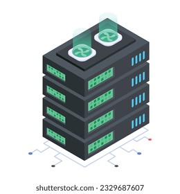 Set of Database Management Isometric Icons 

