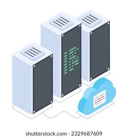 Set of Database Management Isometric Icons 

