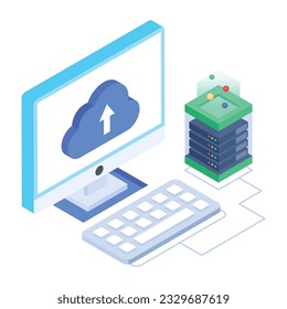 Set of Database Management Isometric Icons 


