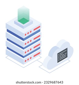 Set of Database Management Isometric Icons 

