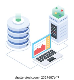 Set of Database Management Isometric Icons 

