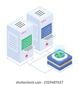 Set of Database Management Isometric Icons 

