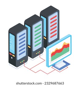 Set of Database Management Isometric Icons 

