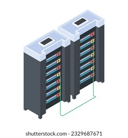 Set of Database Management Isometric Icons 

