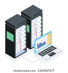 Set of Database Management Isometric Icons 

