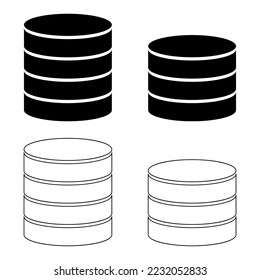 Set of Database storage icon, internet network server cloud data symbol, connection system vector illustration .