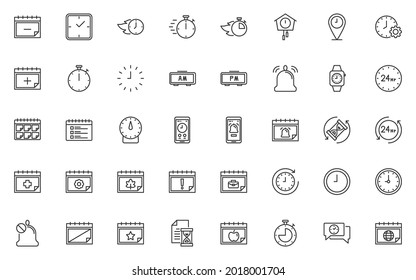 set of date and time icons, calendar, schedule, event, 