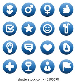 Set of dating and love icons. Vector illustration.