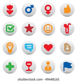 Set of dating and love icons. Vector illustration.