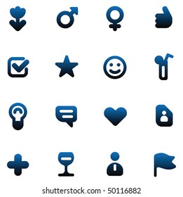 Set of dating and love icons. Vector illustration.