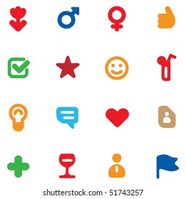 Set of dating and love icons. Vector illustration.