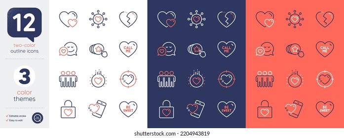 Set Of Dating Network, Broken Heart And Heart Line Icons. Include Love, Hearts, Wedding Locker Icons. Be Sweet, Call Me, Friendship Web Elements. Dating. For Web, Application. Vector