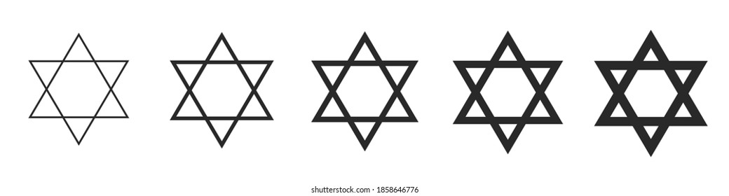 Set David star icon isolated on white background. Vector illustration