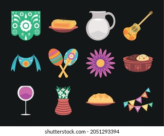 set day of the dead icons