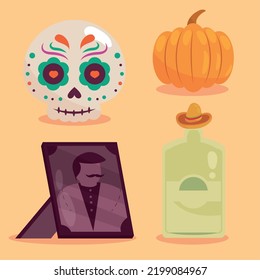 set of day of the dead, style