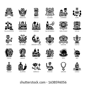 Set of day of the dead thin line and pixel perfect icons for any web and app project. 