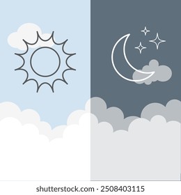 Set of Day and Night Background