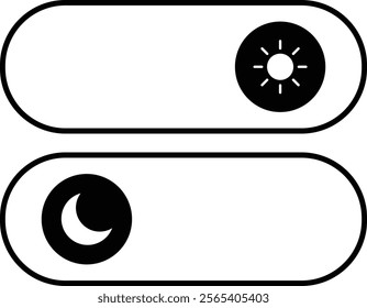 Set of day night switch toggle button dark mode symbol. On Off toggle switch icons. vector illustration on transparent background
