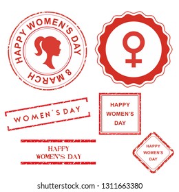 Set Of Women’s Day Stamp – Vector
