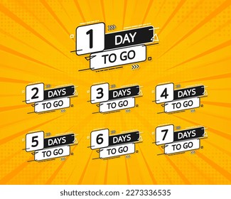 Fijar Días Para Ir A Las Insignias. Insignias de cuenta regresiva. Promo limitado del producto. Sólo stock
